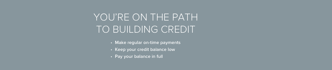 You are on the path to building credit